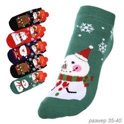 Носки женские р. 35-40 новогодний короткие / L682 / ОДНА ПАРА