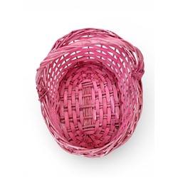 Корзина плетёная для хранения, 28×20×11 см, ручка h=14 см, ива, розовая, Greengo