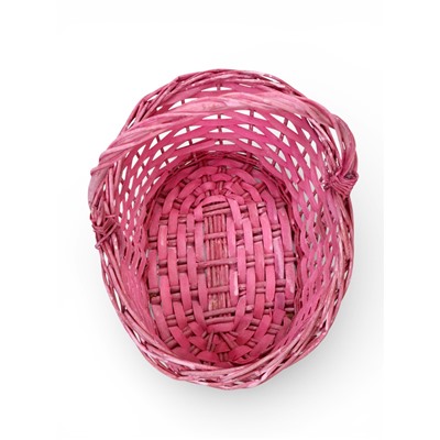 Корзина плетёная для хранения, 28×20×11 см, ручка h=14 см, ива, розовая, Greengo