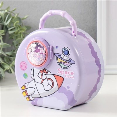 Копилка для денег с сейфовым замком «Космос», металл, 8×15×15 см, МИКС