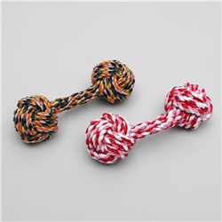 Игрушка тренировочная канатная «Гантель», 180 г, микс цветов