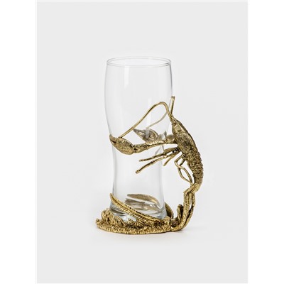 Пивной бокал «Рак», 470 мл, 9.2×18.5, стекло, прозрачный, золотой