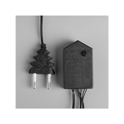 Гирлянда «Нить» 10 м, IP20, тёмная нить, 100 LED, 8 режимов, 220 В, свечение фиолетовое