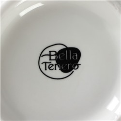 Сахарница BellaTenero, 500 мл, на бамбуковой подставке, фарфор, белая
