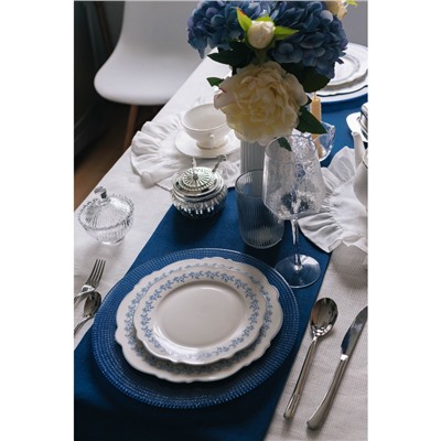 Тарелка WY Royal blue, d=26.5 см, фарфор, белая