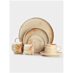 Блюдце Magistro Organic brown, d=14 см, универсальное, фарфор, бежевое