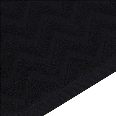 Полотенце махровое LoveLife Zig-Zag, 70х130 см, цвет чёрный, 100% хл, 450 гр/м2