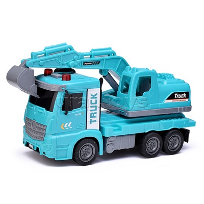 Машина "Автокран" с ковшом, на батарейках, в коробке