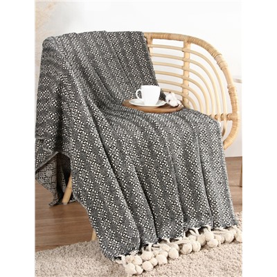 Плед SL Home Ethnics, 220×240 см с помпонами, 500 г/м²