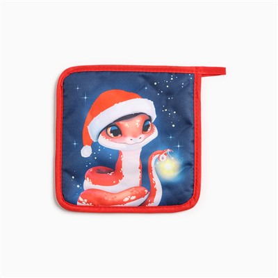 Набор кухонный С новым годом: подставка 15×15 см, прихватка 17×17 см