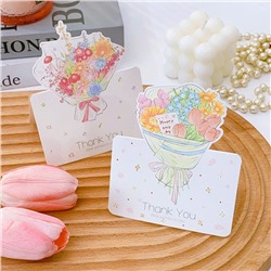 Набор настольных открыток "Букет цветов" 8 штук, Размер 10*13,6 см.