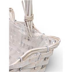 Корзина плетёная для хранения, лоза, прямоугольная, белая, набор 3 шт.