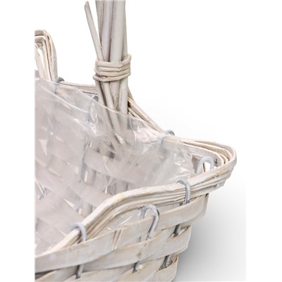 Корзина плетёная для хранения, лоза, прямоугольная, белая, набор 3 шт.