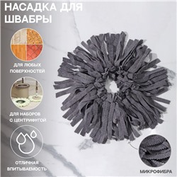 Насадка для швабры с отжимом - центрифугой, кольцо 16 см, серая