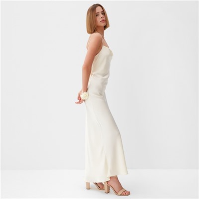 Платье женское миди MINAKU: Casual Collection цвет бежевый, размер 46