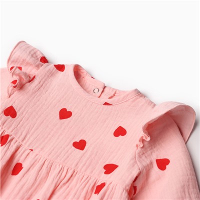 Комплект (боди и повязка) Крошка Я "Муслин", р. 74-80, цвет розовый