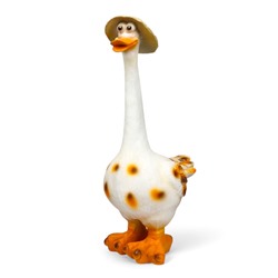 Садовая фигура из полистоуна «Гусь в шляпе малый», 50×27×20 см