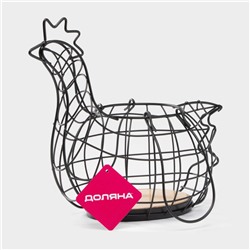 Корзина для яиц Доляна «Эстетика», чёрная