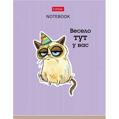 Записная книжка А6  32л клетка "Котэ" мат.лам (090687) Хатбер