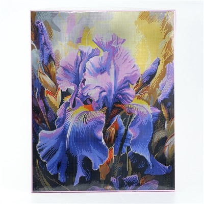 Алмазная мозаика с полным заполнением на холсте с подрамником «Ирисы», 40×50 см