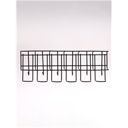 Подставка для зонтов настенная, с крючками, металл, 6.4×13×39 см, чёрная