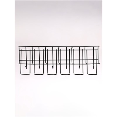 Подставка для зонтов настенная, с крючками, металл, 6.4×13×39 см, чёрная