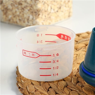 Контейнер для хранения сыпучих с дозатором, 2 кг, 17×10.5×29 см, пластик, прозрачный