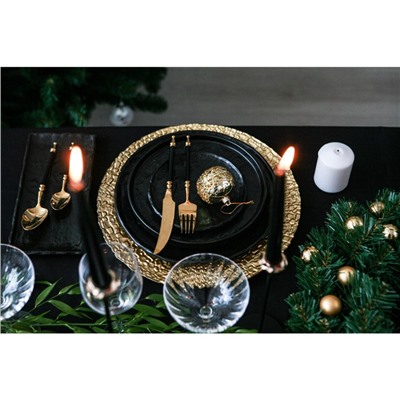 Блюдо для подачи Magistro Pietra lunare, d=21 см, фарфор, чёрное