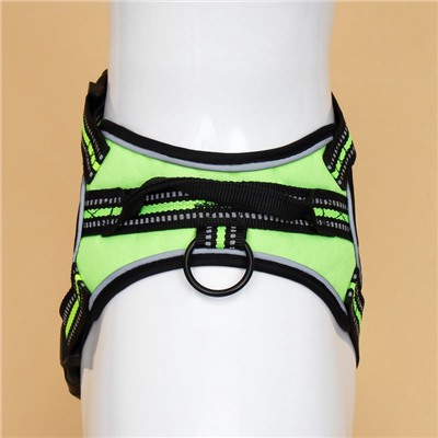 Шлейка улучшенная К7 мягкая светоотражающая, размер S, ОГ 44-55 см, вес 5-9 кг, зелёная
