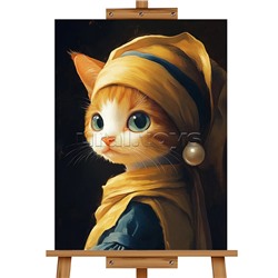 Мозаика алмазная "Деловая кошка" 40*50см.