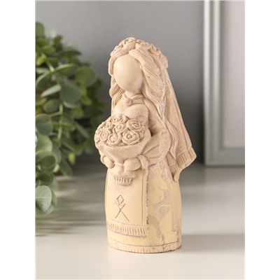 Фигурка - оберег «Берегиня невеста» 13×5 см, бежевый с эффектом состаривания