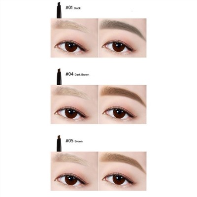 L‘OCEAN Автоматический карандаш для бровей / Auto Eye Brow Pencil Professional, 04 Dark Brown