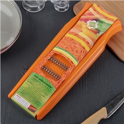Тёрка для корейской моркови, 33×12 см, с широкой ручкой, цвет оранжевый