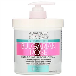 Advanced Clinicals, Anti-Aging Rescue Cream, Bulgarian Rose, 16 oz (454 g)