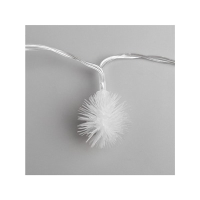 Гирлянда «Нить» 3 м с насадками «Ёжики», IP20, прозрачная нить, 20 LED, батарейки AAх3 (нет в комплекте), свечение мульти