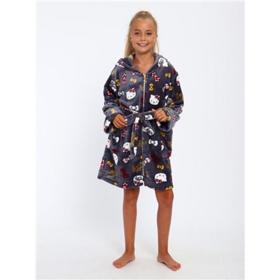Детский халат 18112 (Коты на сером)