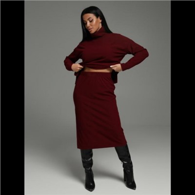 Костюм с юбкой Кортни (Бордо)