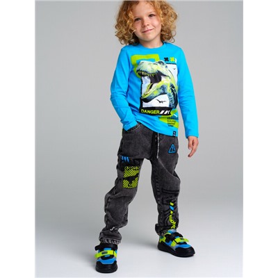 Брюки текстильные джинсовые утепленные флисом для мальчиков