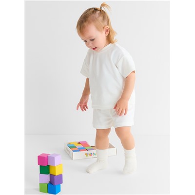 Костюм (шорты и футболка) Крошка Я Plushy, р. 74-80 см, молочный