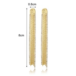 Серьги длинные вечерние кристаллы и цепочки, 8 см.