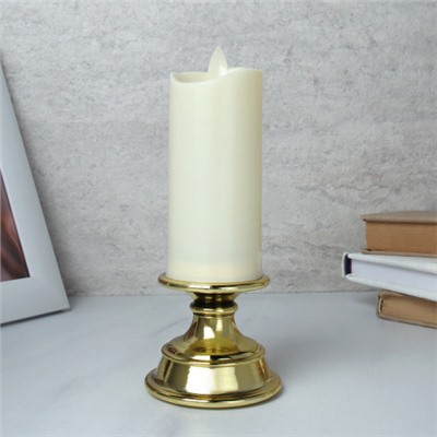 Свеча светодиодная в подсвечнике подвижный фитиль 7x18 см / 229L /уп 120/