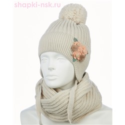 02-73-S Комплект для девочки (шапка+снуд) (52-54)