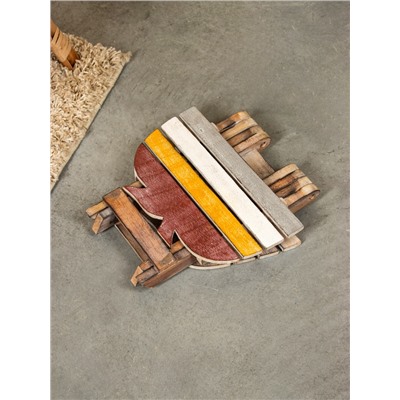 Табурет складной «Палитра», 35×31×30 см, дерево албезия