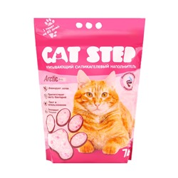 Наполнитель впитывающий силикагелевый Arctic Pink, 7.6 л, CAT STEP