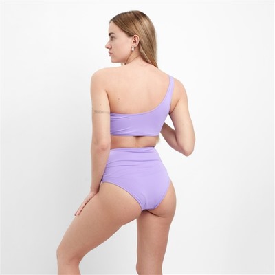 Купальник раздельный на одно плечо женский, сиреневый, размер 42 (36)