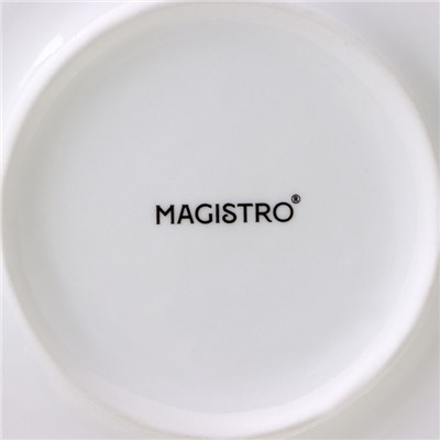 Набор посуды Magistro La palla, 7 предметов: тарелка d=23 см, 2 тарелки d=23.2 см, 2 тарелки 1000 мл, 2 салатника 1000 мл, фарфор, белый
