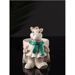 Фигурное кашпо для цветов «Лошадь с тележкой», гипс, 10×10×6 см, бежевый