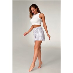 Шорты женские домашние в полоску серые