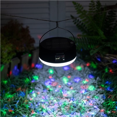 Садовый светильник на солнечной батарее «Дискошар», 13×6×13 см, 6 LED, пульт ДУ, свечение RGBW