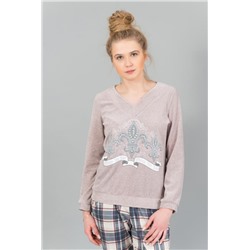 Женский домашний костюм с брюками и кофтой 178 (Розовый)